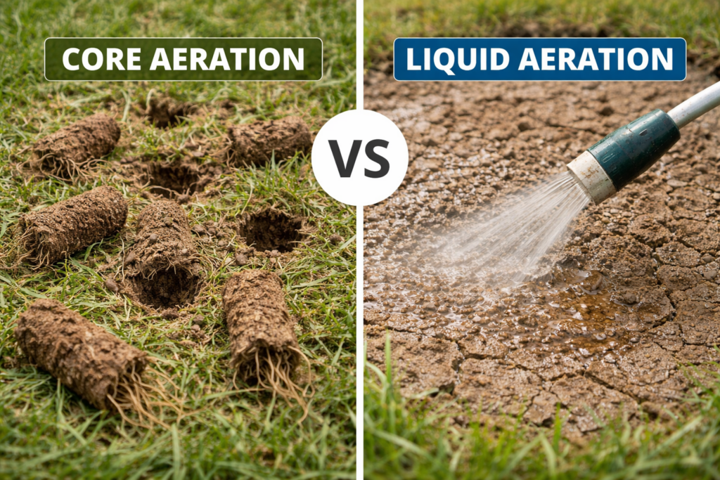 Liquid Aeration vs Core Aeration: Let’s Set the Record Straight in North Texas